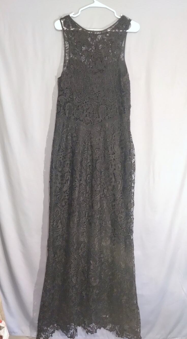 Maniju Black Lace Maxi Bodycon Dress